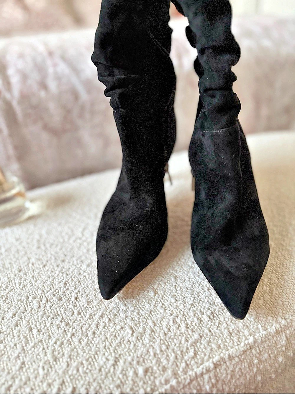 Black Over-the-Knee Heeled Boots Like New